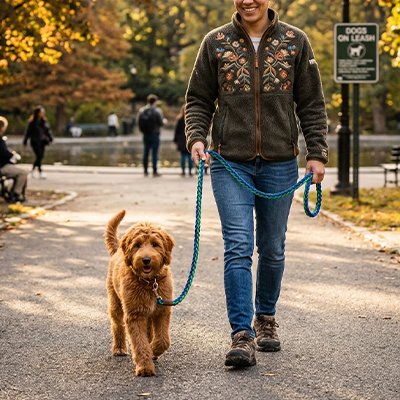 Laisse pour Chien Nylon caniche bleu
