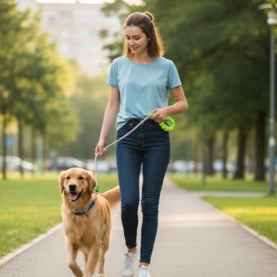 Laisse pour Chien Pogné mousse golden bleu