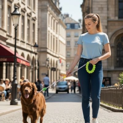 Laisse pour Chien Pogné mousse golden roux bleu