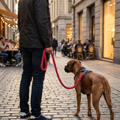 Laisse pour Chien Tressée bulldog orange