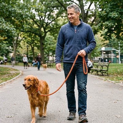 Laisse pour Chien Tressée golden orange