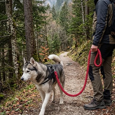 Laisse pour Chien Tressée husky rose