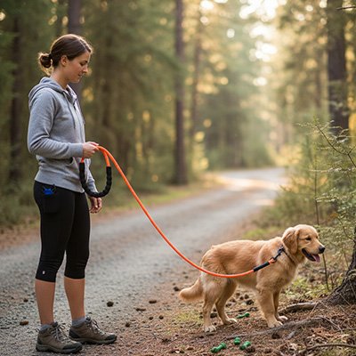 Longe chien PMousse chiot foret