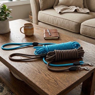 Longe pour Chien Bleu et Brun