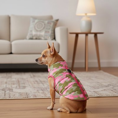 Manteau Chien CoupeV camo rose
