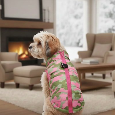 Manteau Chien CoupeV rose