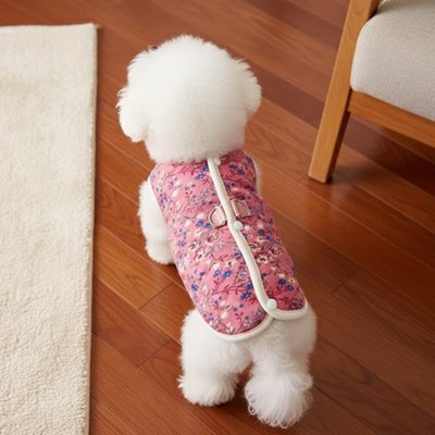 Manteau Chien Fleurs bichon