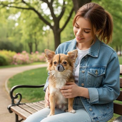 Museliere chien petit​ Chiwawa maître