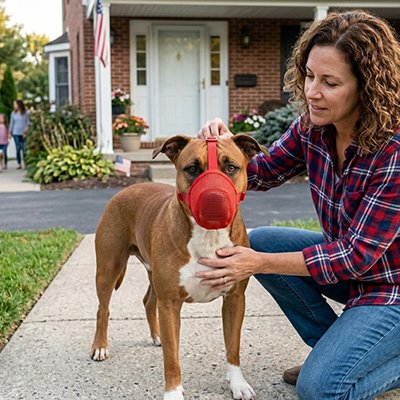 Museliere pour chien maille a côté maître