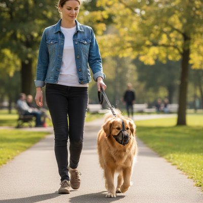 Museliere pour chien​ maille aérée golden marche