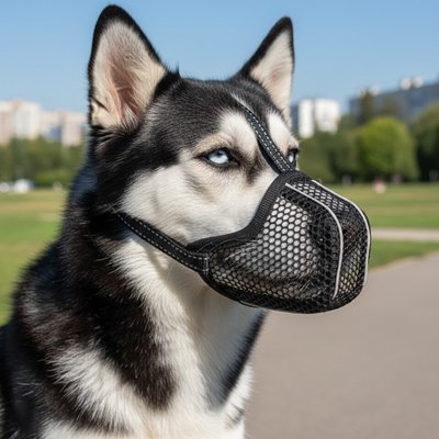 Museliere pour chien​ maille aérée husky ville