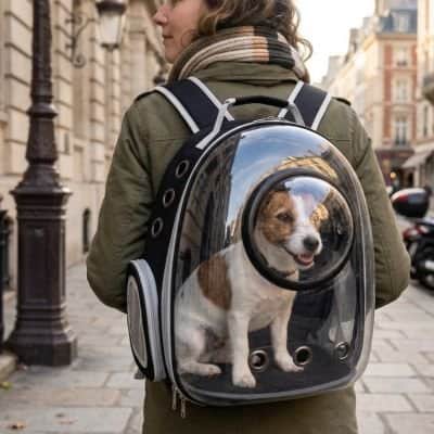 Sac a dos chien spatiaux avec coque