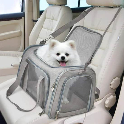sac de transport chien mesh gris