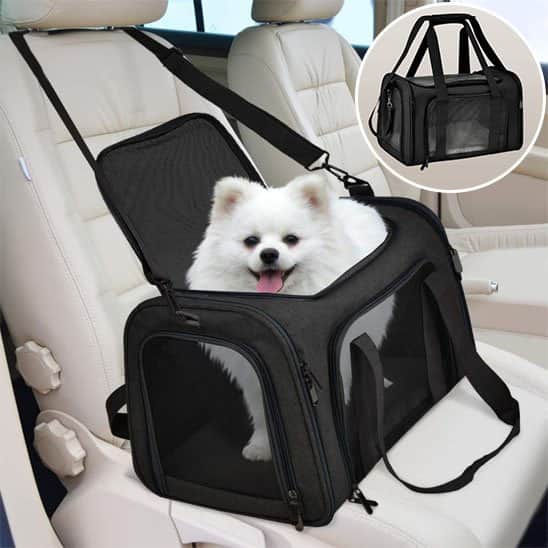 sac de transport chien mesh noir