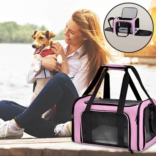 sac de transport chien mesh ouvert