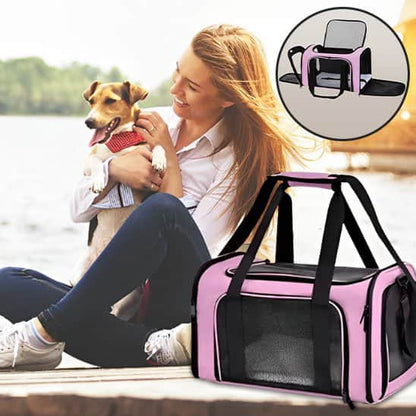 sac de transport chien mesh ouvert
