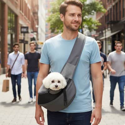 Sac de transport pour Chien Bandou noir bichon