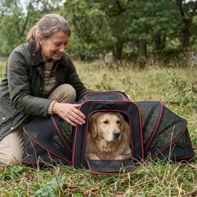 Sac de transport pour Chien pliable golden chiot