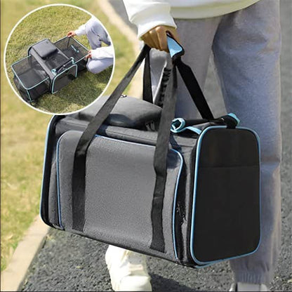 Sac de transport pour chien Sacband bleu main